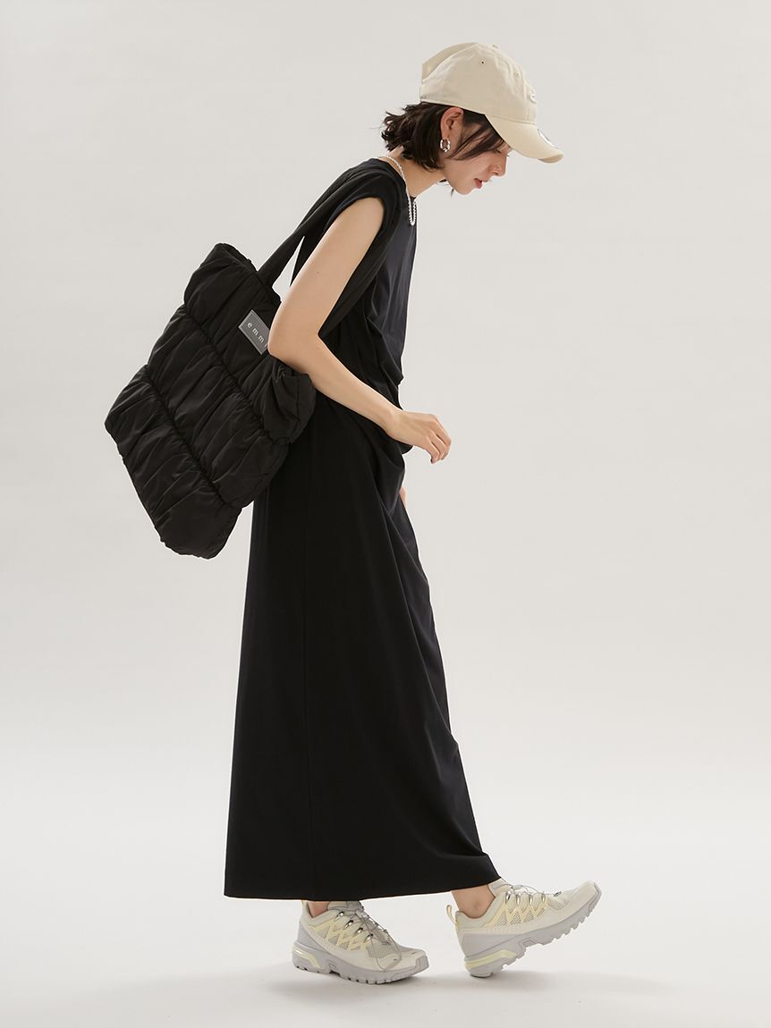 emmi atelier「【ICEDFABRIC＋(R)】ドレープカットソーワンピース/接触冷感」|ワンピース|