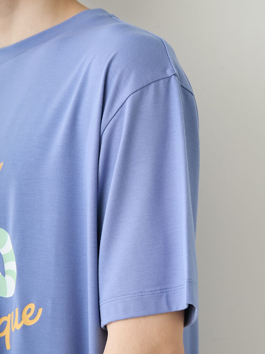 GELATO PIQUE HOMME「【ONLINE限定】【HOMME】【接触冷感】サマーベア柄ワンポイントTシャツ&ハーフパンツセット」|ルームウェア|