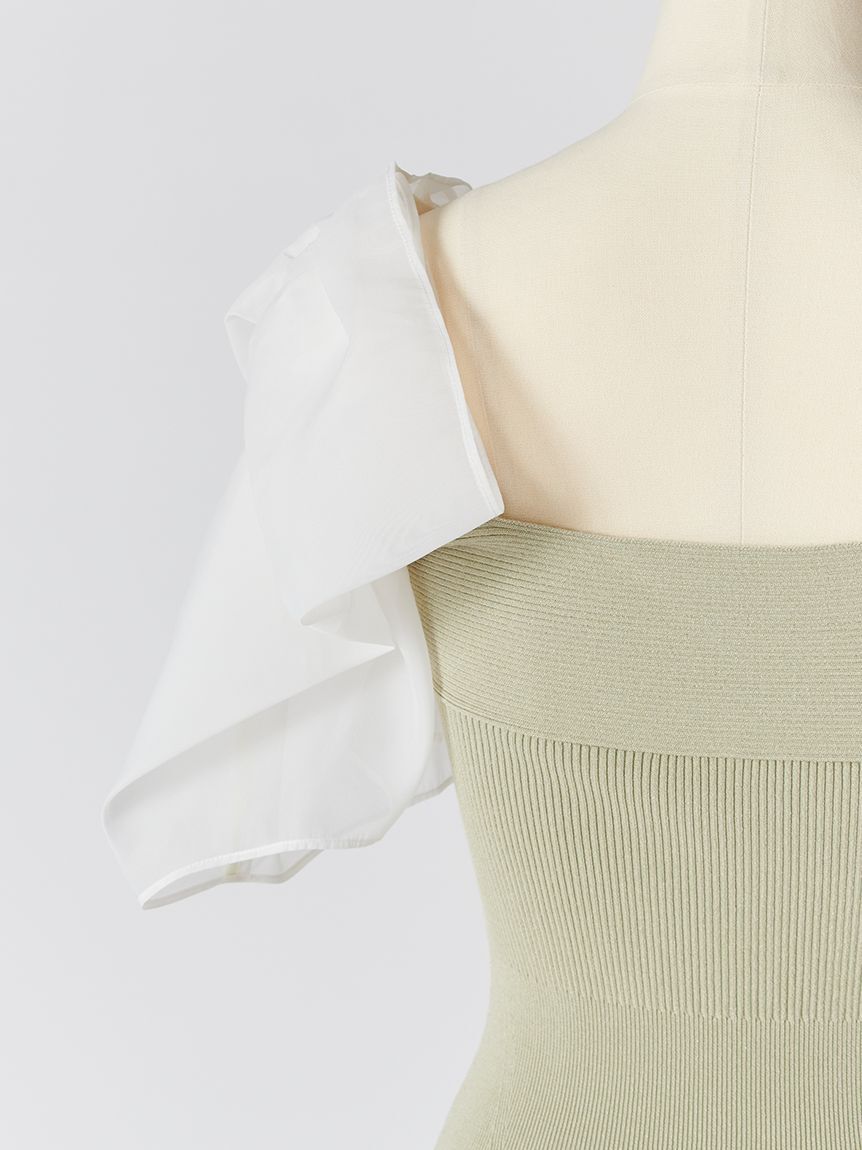 SNIDEL「Sustainableリボンライクドッキングニットワンピース」|ワンピース|