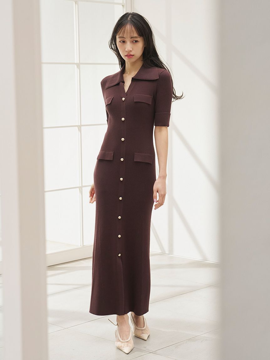 SNIDEL「フロントボタンニットワンピース」|ワンピース|BRW