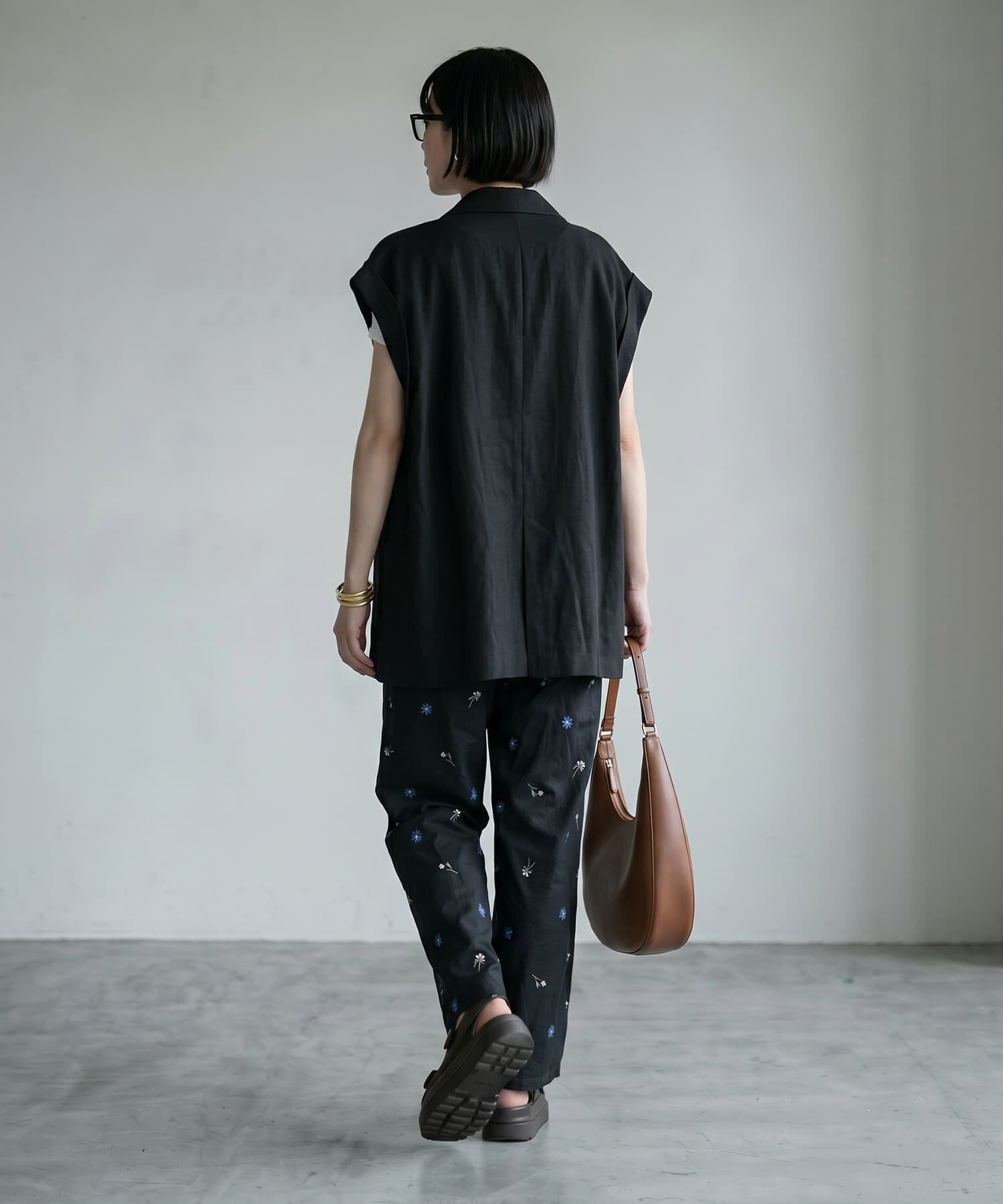 STYLE DELI「【BLK001】リネンライクテーラードジレ」|テーラードジャケット|
