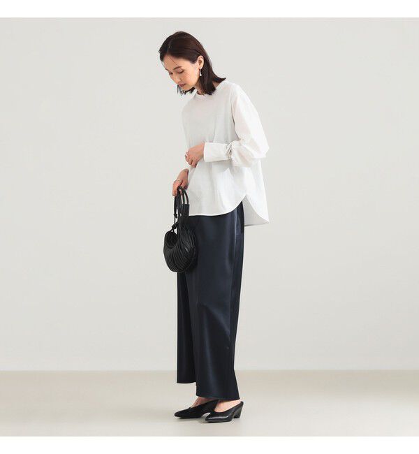 Demi-Luxe BEAMS 「コットンキュプラ ラウンドヘム ロングスリーブ Tシャツ」|Tシャツ・カットソー|