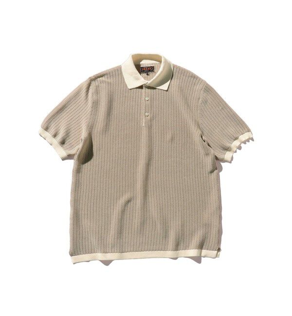 BEAMS「Knit Polo "WASHI" 2 Tone」|ポロシャツ|OFF_WHT
