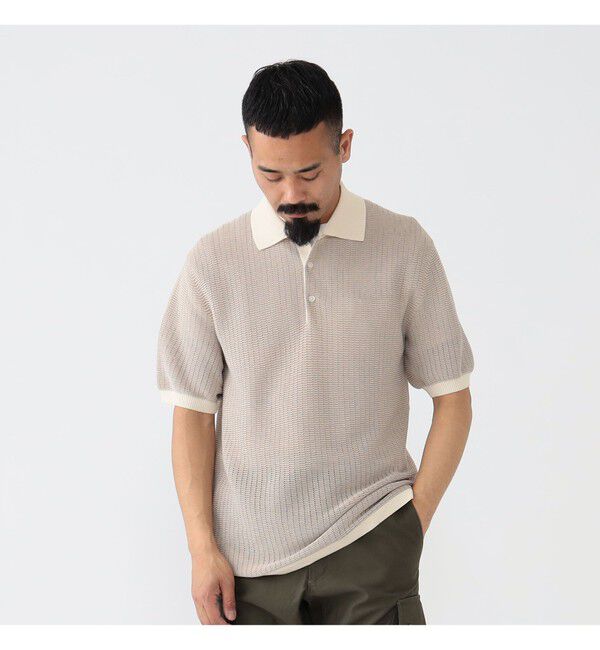 BEAMS「Knit Polo "WASHI" 2 Tone」|ポロシャツ|