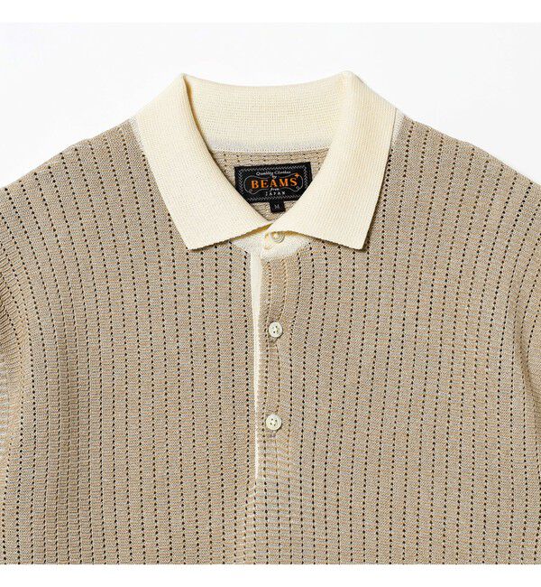 BEAMS「Knit Polo "WASHI" 2 Tone」|ポロシャツ|