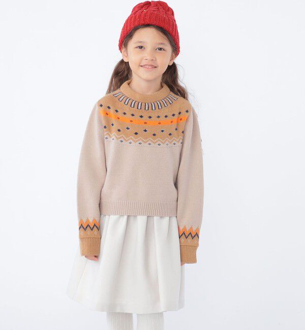 SHIPS KIDS「SHIPS KIDS:100～130cm / ＜手洗い可能＞ ノルディック レイヤード ワンピース」|ワンピース|