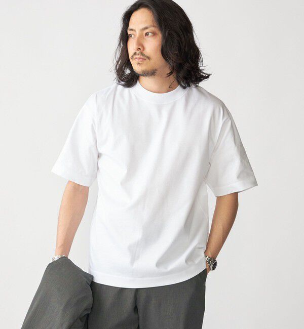 SHIPS「SHIPS: ハイゲージ クルーネック ポンチ Tシャツ」|Tシャツ・カットソー|ホワイト