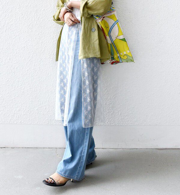 SHIPS for women「【WEB限定】ラッセル レース ドッキング TEE」|Tシャツ・カットソー|