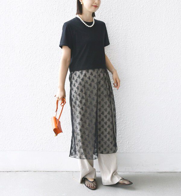 SHIPS for women「【WEB限定】ラッセル レース ドッキング TEE」|Tシャツ・カットソー|