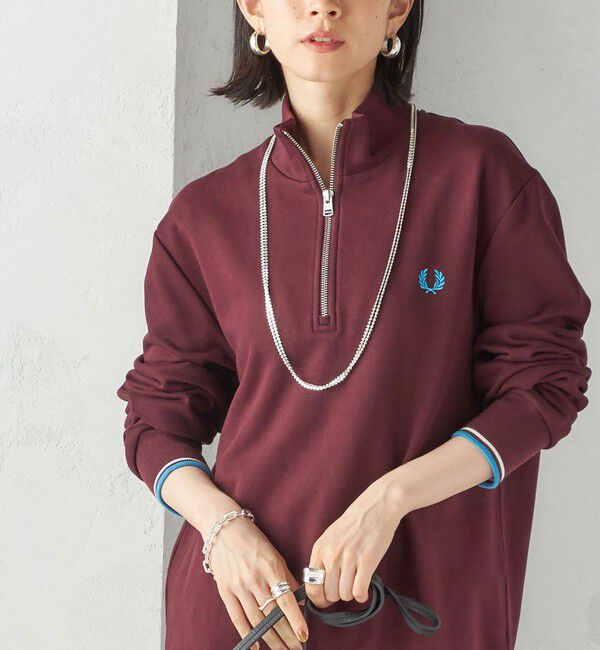 SHIPS for women「FRED PERRY: M3574 HALF ZIP SHIRT」|スウェット・ジャージ|ワイン