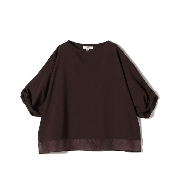 SHIPS for women「《一部追加予約》〈洗濯機可能〉袖 ツイスト デザイン シアー ドッキング TEE」|Tシャツ・カットソー|