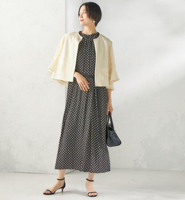 SHIPS for women「《予約》〈手洗い可能〉プリント カッセン ノースリーブ ワンピース」|ワンピース|