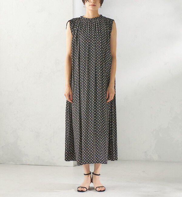 SHIPS for women「《予約》〈手洗い可能〉プリント カッセン ノースリーブ ワンピース」|ワンピース|