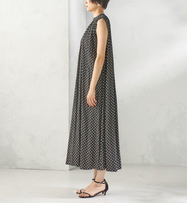 SHIPS for women「《予約》〈手洗い可能〉プリント カッセン ノースリーブ ワンピース」|ワンピース|