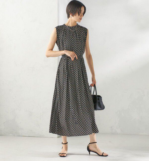 SHIPS for women「《予約》〈手洗い可能〉プリント カッセン ノースリーブ ワンピース」|ワンピース|