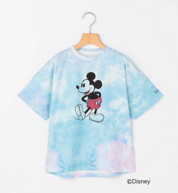 SHIPS KIDS「SHIPS KIDS:130～170cm / ミッキーマウス プリント タイダイ風 Tシャツ」|Tシャツ・カットソー|ライトブルー