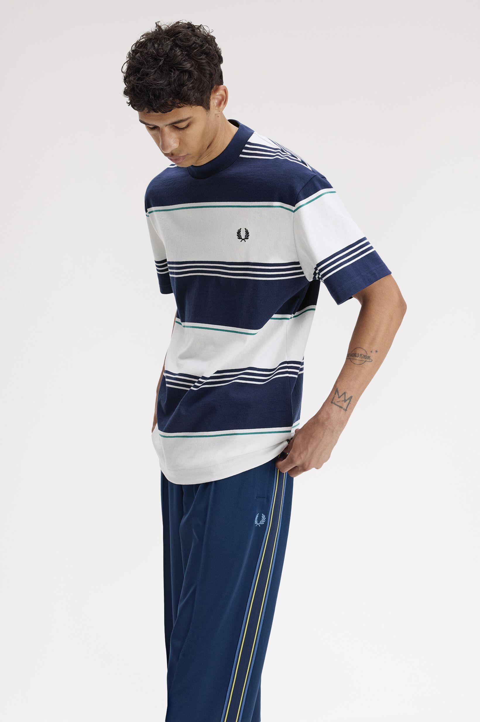FRED PERRY 「Heavyweight Striped T-Shirt／ヘビーウェイトストライプTシャツ」|Tシャツ・カットソー|