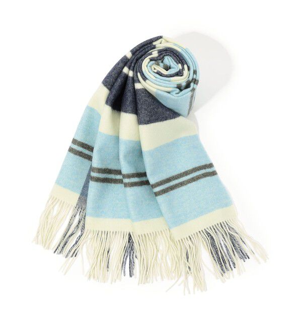 TOMORROWLAND GOODS「TOMORROWLAND チェック カシミヤストール」|ストール|52 ライトブルー系