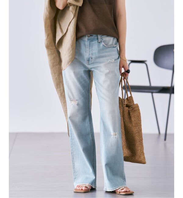 Plage「《予約》Healthy denim / ヘルシーデニム 別注 FLARE CRUSHED デニムパンツ」|デニム|