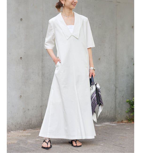 VERMEIL par iena「Cotton Linen Flare Dress」|ワンピース|ホワイト