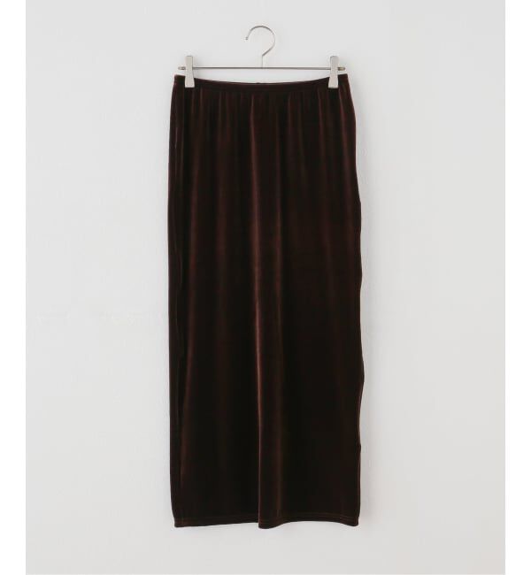 IENA LA BOUCLE「simone wild シモーネ ワイルド VELVET LOW-WAIST ロングスカート」|スカート|ブラウン