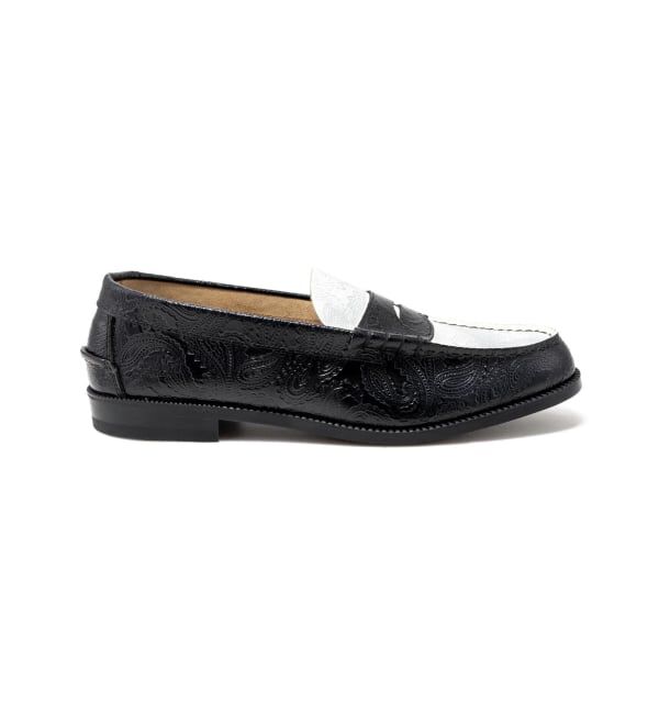PULP「The Kenford Fineshoes EMBOSSED LOAFERS / BLACK WHITE PAISLEY」|ローファー|