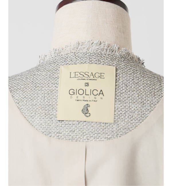 journal standard L'essage「GIOLICA ツイードメッシュショートスリーブ ジャケット」|ノーカラージャケット|