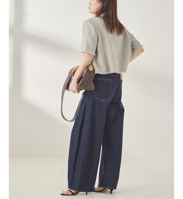 journal standard L'essage「GIOLICA ツイードメッシュショートスリーブ ジャケット」|ノーカラージャケット|
