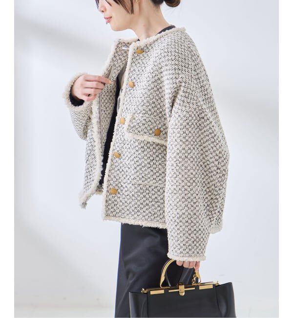 journal standard L'essage「《追加予約》GIOLICA ツイード D/Sジャケット」|ノーカラージャケット|