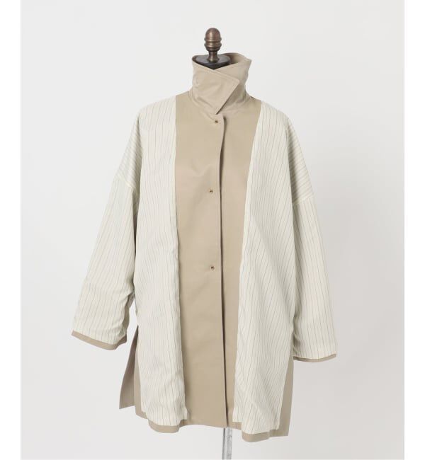 Spick and Span「T/Cギャバステンカラーハーフコート」|ステンカラーコート|