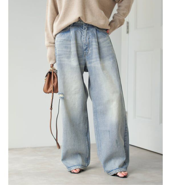 Spick and Span「《WEB限定 / 追加2》5 1/2 TUCKBARREL DENIM」|デニム|