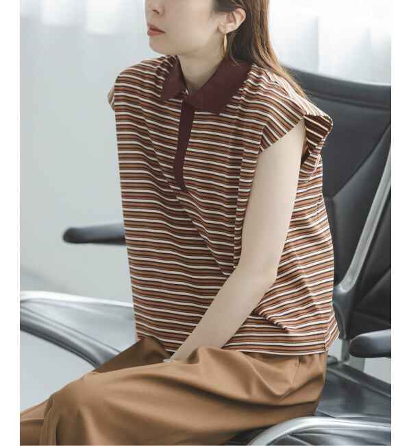 NOBLE「《NOBLE別注》STAR&STRIPEスターアンドストライプ マルチボーダープルオーバー」|Tシャツ・カットソー|ブラウン