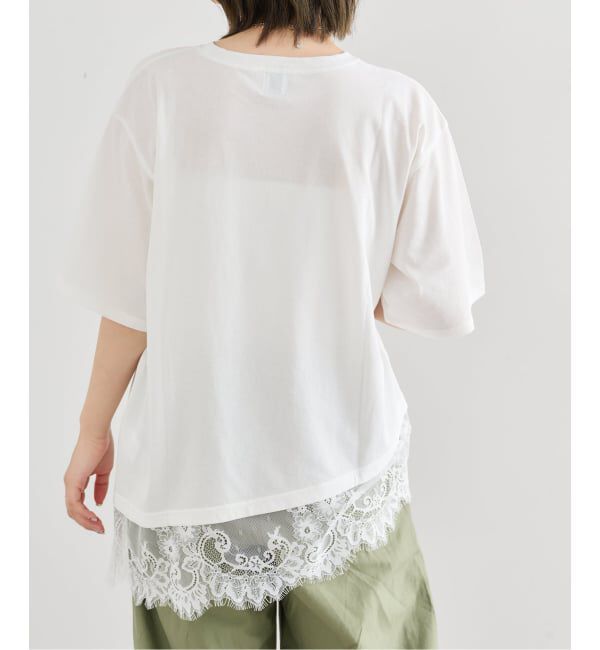 U by SPICK&SPAN「《追加予約》ハーフスリーブレースTEE」|Tシャツ・カットソー|