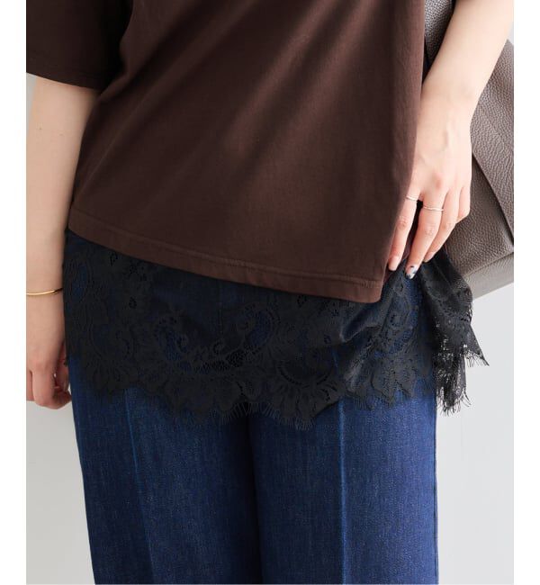 U by SPICK&SPAN「《追加予約》ハーフスリーブレースTEE」|Tシャツ・カットソー|