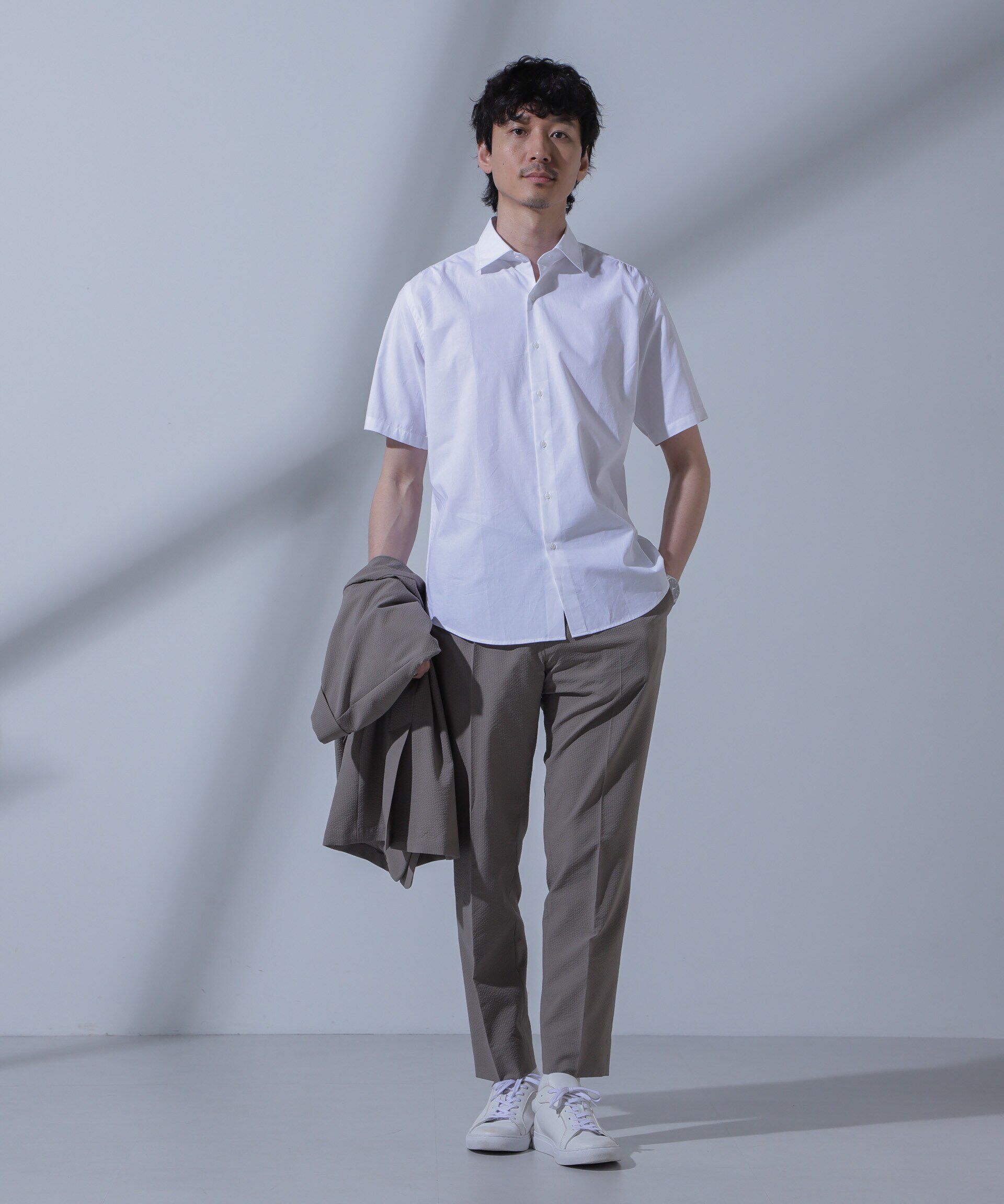 nano･universe「「N SHIRTS」AntiSoaked(R)汗染み防止セミワイドカラーシャツ半袖」|シャツ・ブラウス|