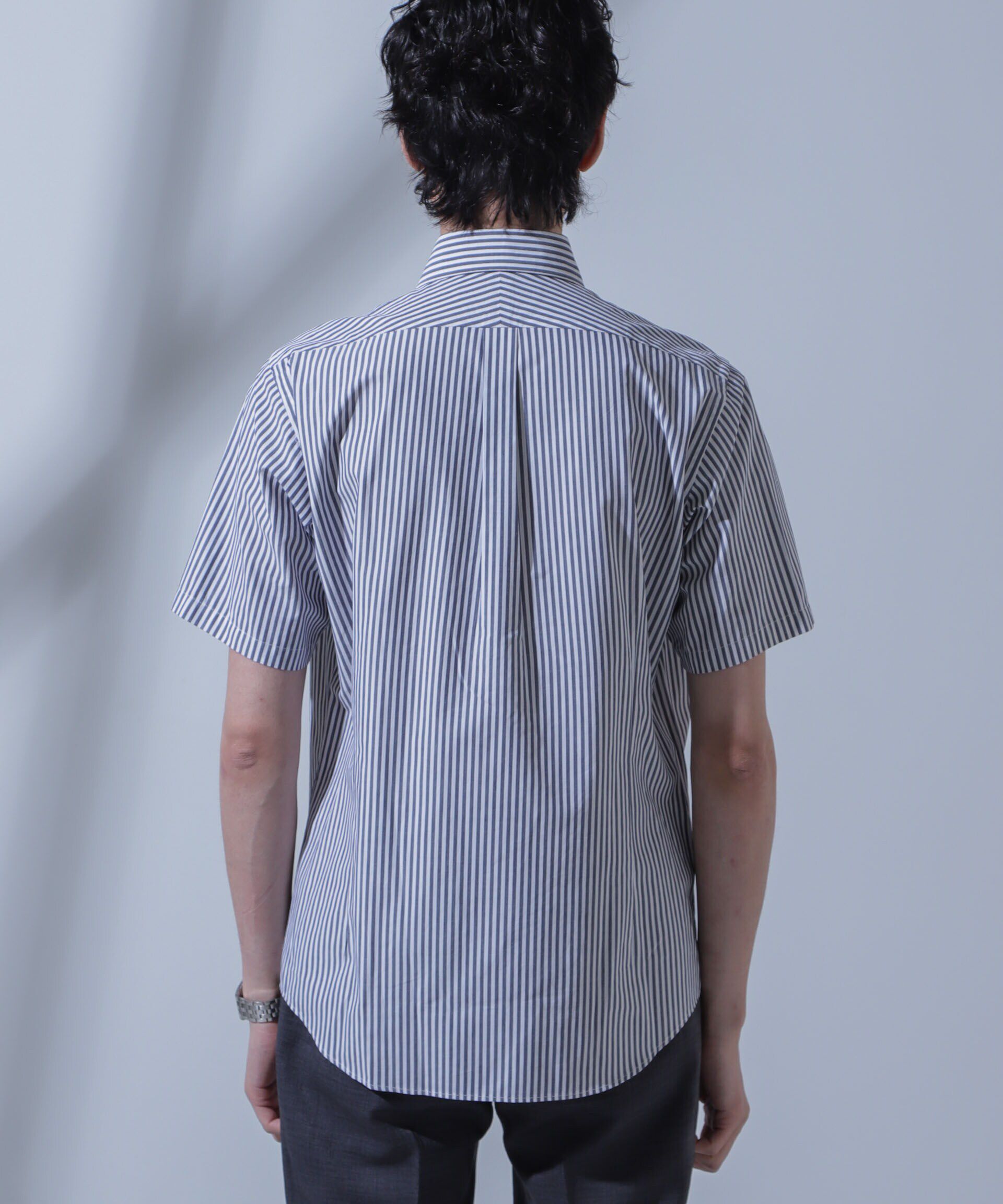 nano･universe「「N SHIRTS」AntiSoaked(R)汗染み防止セミワイドカラーシャツ半袖」|シャツ・ブラウス|