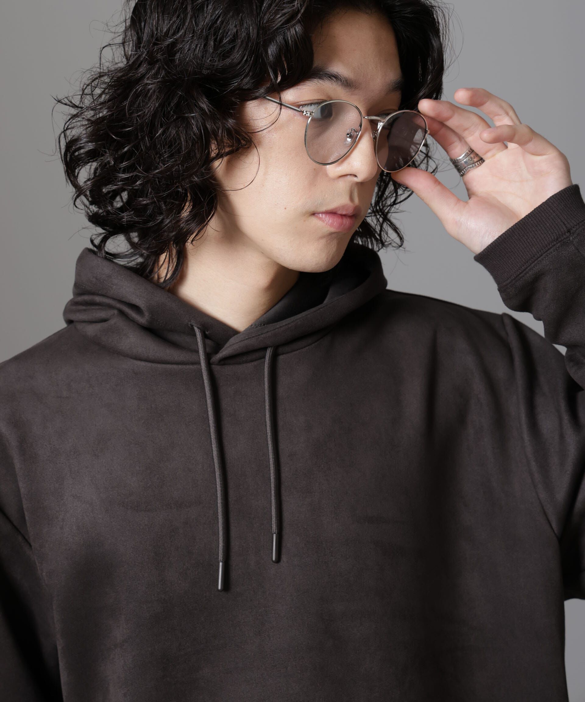 nano･universe「フェイクスエードフーディー 長袖」|Tシャツ・カットソー|
