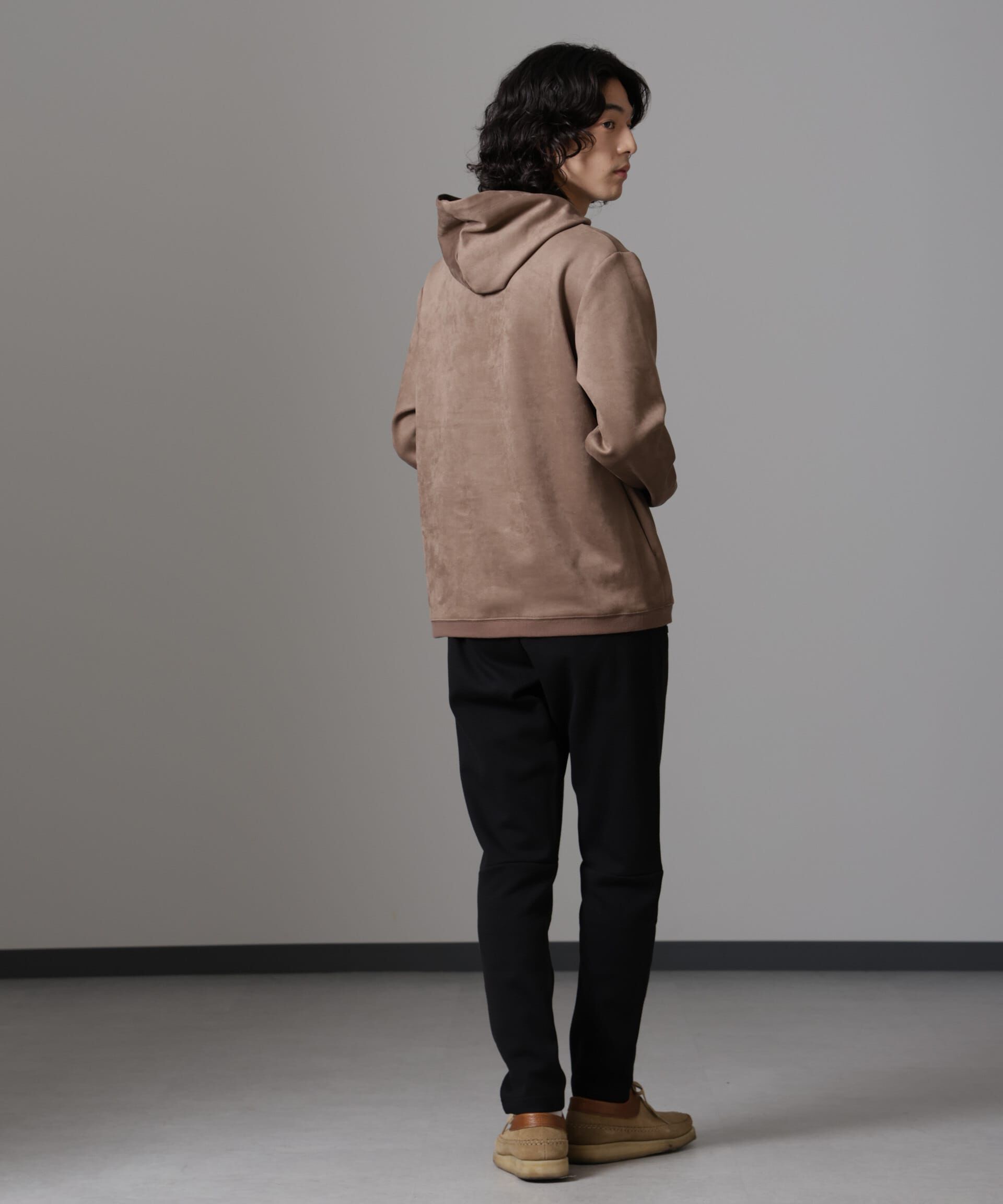 nano･universe「フェイクスエードフーディー 長袖」|Tシャツ・カットソー|