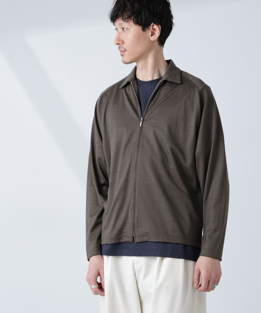 nano･universe「「ALL-DAYS COMFORT 100% WOOL」 ZIPプルオーバー」|Tシャツ・カットソー|カーキ