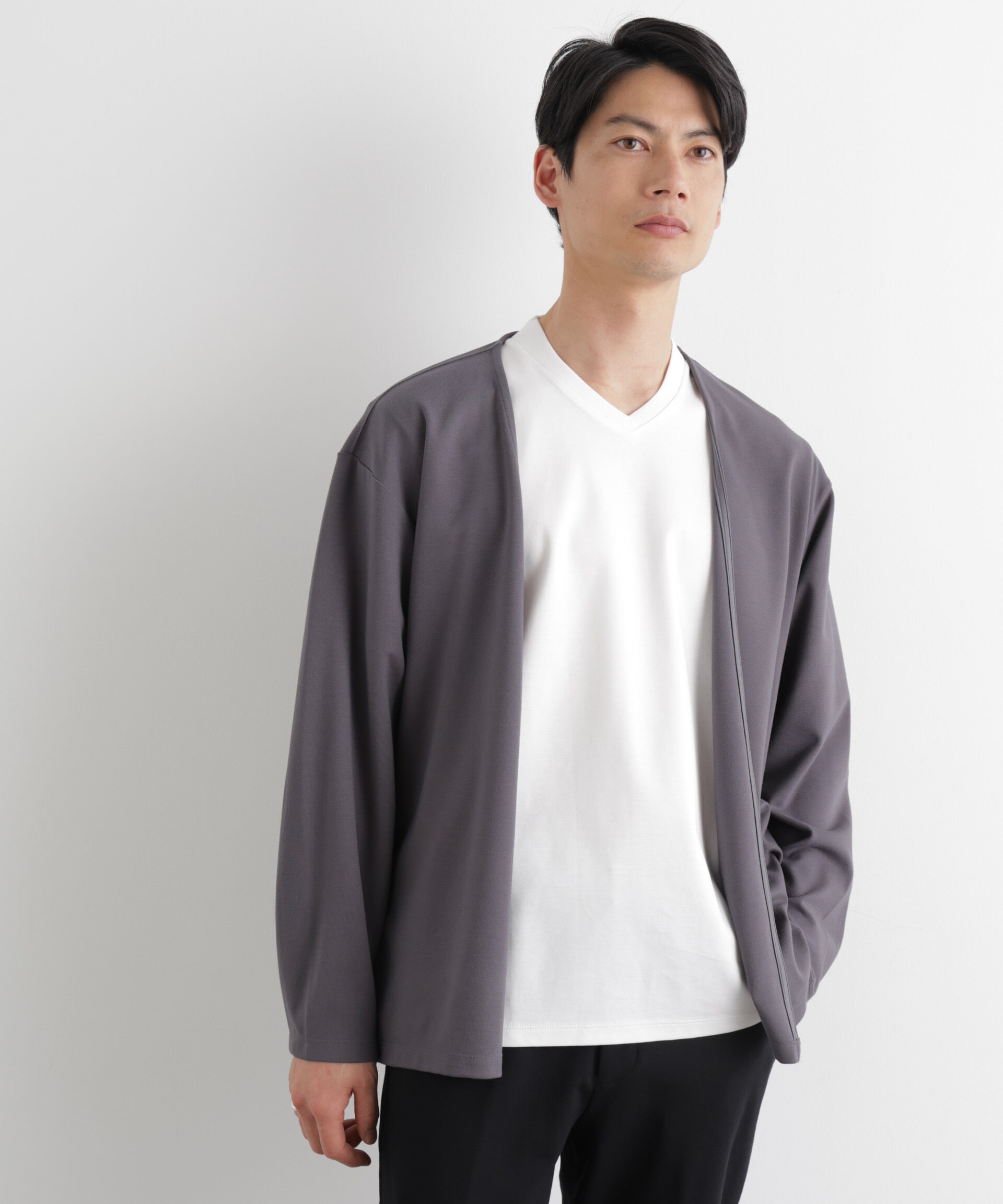 nano･universe「「Meaningful Continuity」coveross(R) レーヨンジャージートッパーカーディガン」|Tシャツ・カットソー|