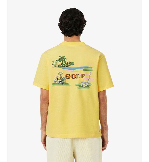 LACOSTE「ゴルフグラフィックバックプリントウルトラドライTシャツ」|Tシャツ・カットソー|