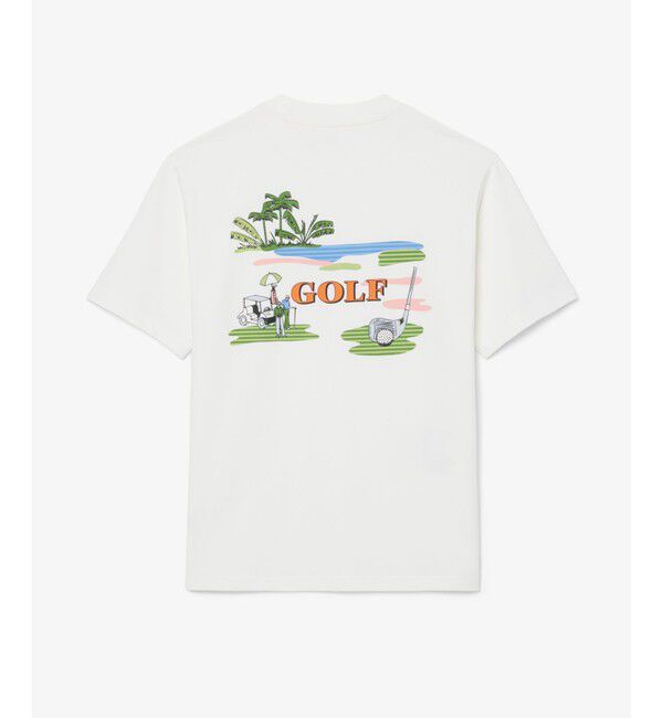 LACOSTE「ゴルフグラフィックバックプリントウルトラドライTシャツ」|Tシャツ・カットソー|