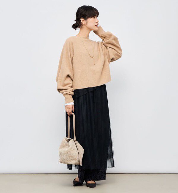 NOLLEY'S「《手洗い可能》ウォッシャブルヘアリーショート丈プルオーバー」|ニット・セーター|