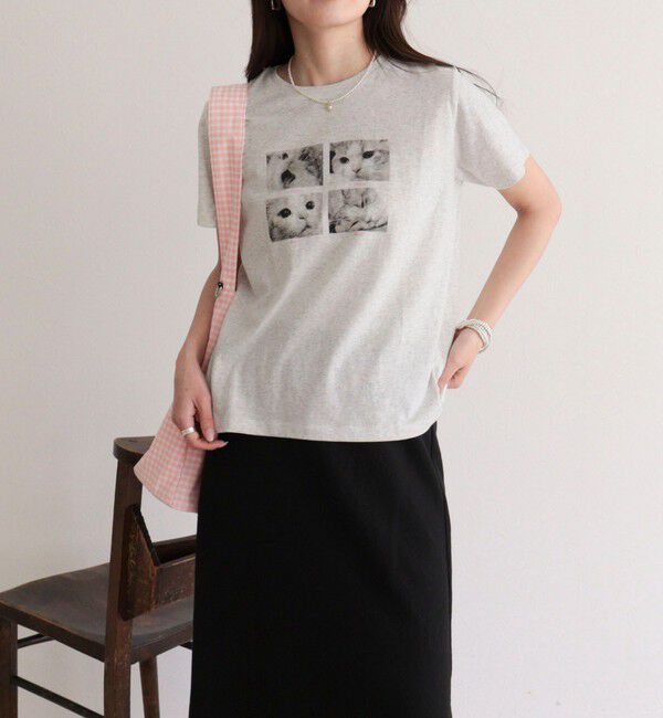 fredy emue「刺しゅう入りCAT PHOTO Tシャツ」|Tシャツ・カットソー|