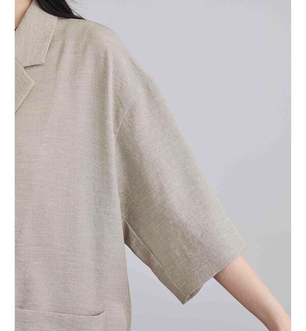 SALON adam et rope'「【WEB限定】リネンライクハーフスリーブジャケット / セットアップ対応」|テーラードジャケット|