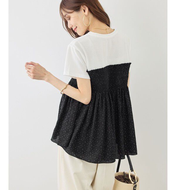 Rope&rsquo;Picnic「シャーリングドッキングハーフスリーブカットソー」|Tシャツ・カットソー|