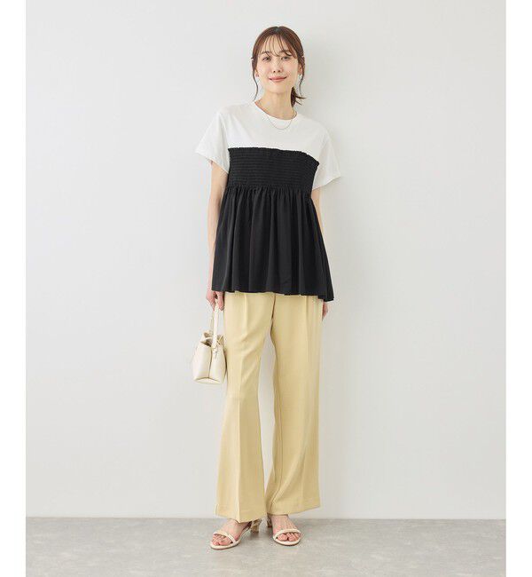 Rope&rsquo;Picnic「シャーリングドッキングハーフスリーブカットソー」|Tシャツ・カットソー|