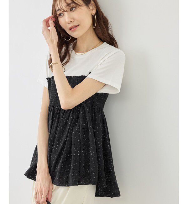 Rope&rsquo;Picnic「シャーリングドッキングハーフスリーブカットソー」|Tシャツ・カットソー|