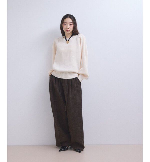 ADAM ET ROPE'「【WEB限定】ショルダータックニットプルオーバー」|ニット・セーター|