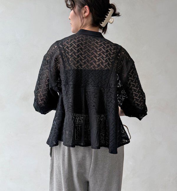  「【WEB限定】ラッセル花柄レースシャツ」|シャツ・ブラウス|